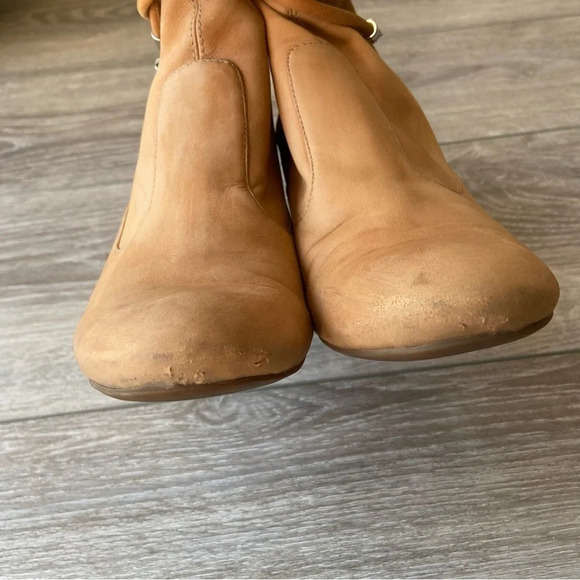 Ecco  Tan Soft Leather Ankle Chunky Heel Boots - Picture 4 of 13